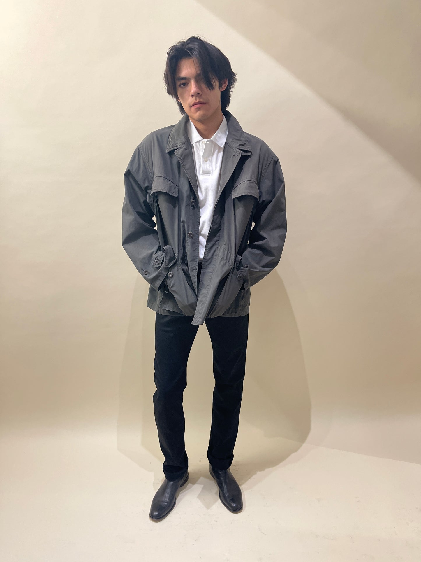 Kaptain Sunshine Grey Cotton Ripstop Lightweight Army Jacket 42