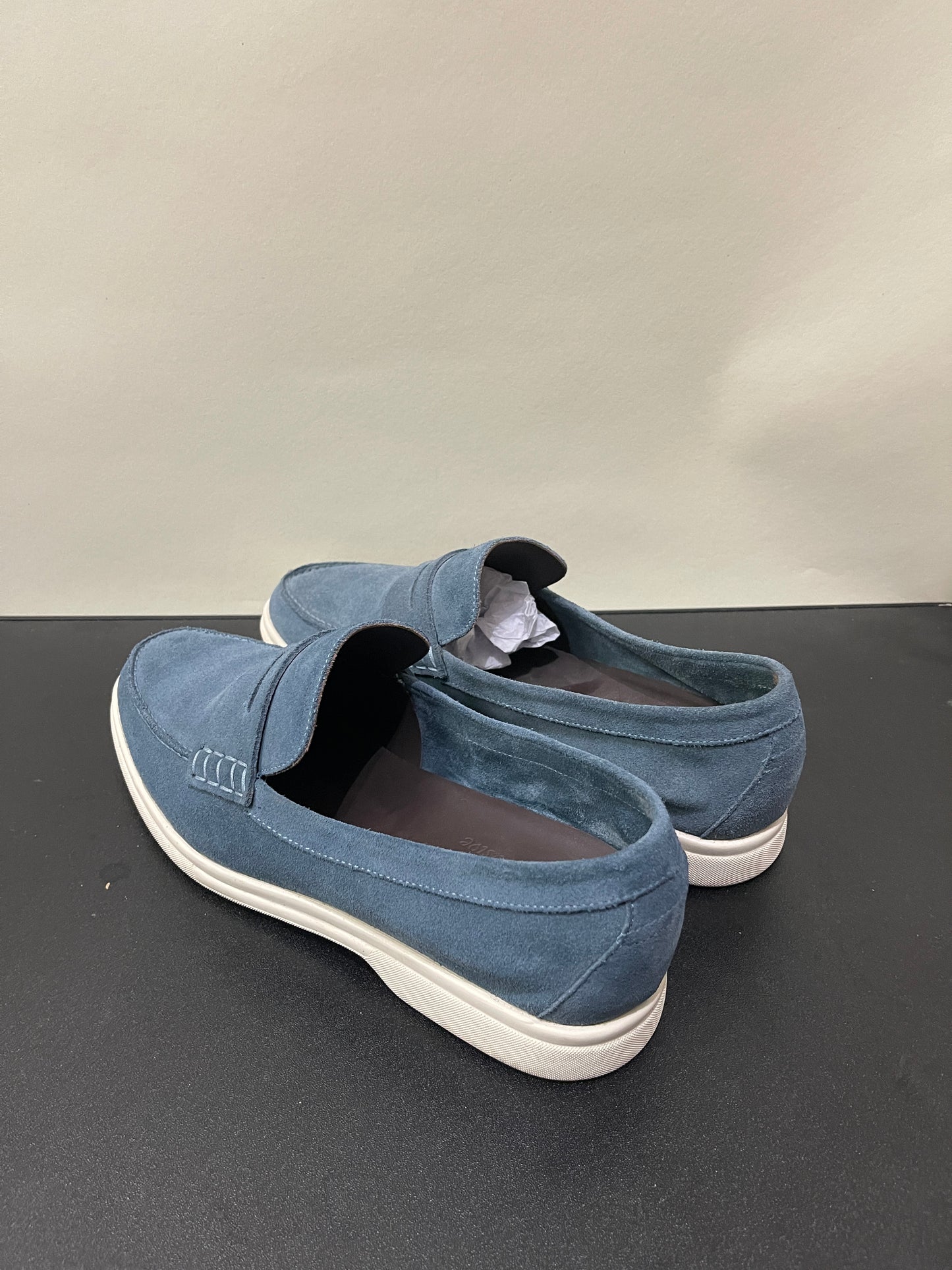 Canali Slate Blue Suede Casual Penny Loafers 8 M / 9.5 W
