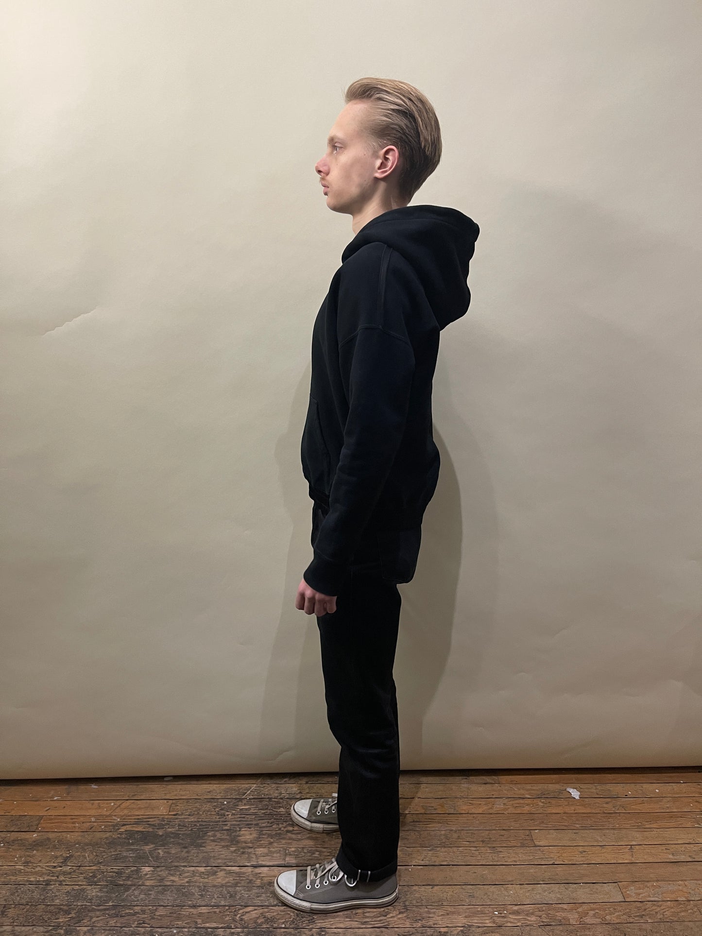 Saint Laurent Black Cotton Satin Waistband Hoodie Large - L