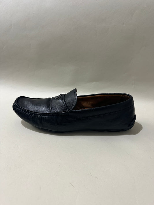 Prada Black Saffiano Leather Driving Loafers 7.5 M / 9 W