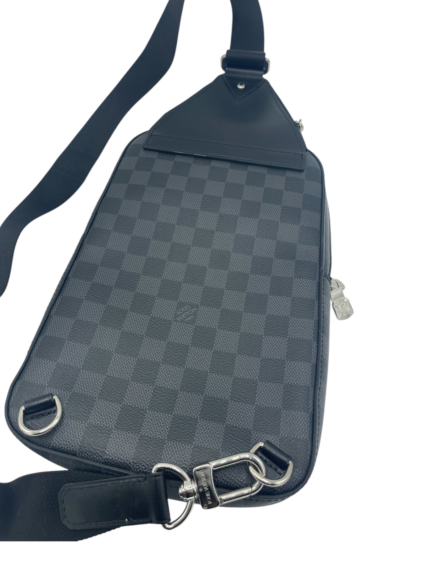 Louis Vuitton Black & Grey Checker Monogram Avenue Slingbag NM