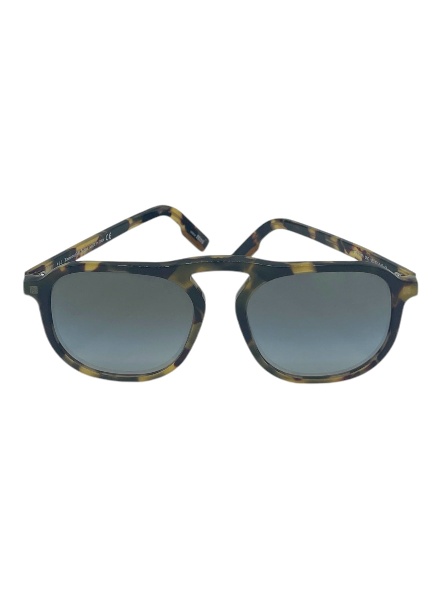 Ermenegildo Zegna Black & Brown Tortoiseshell Aviator Sunglasses