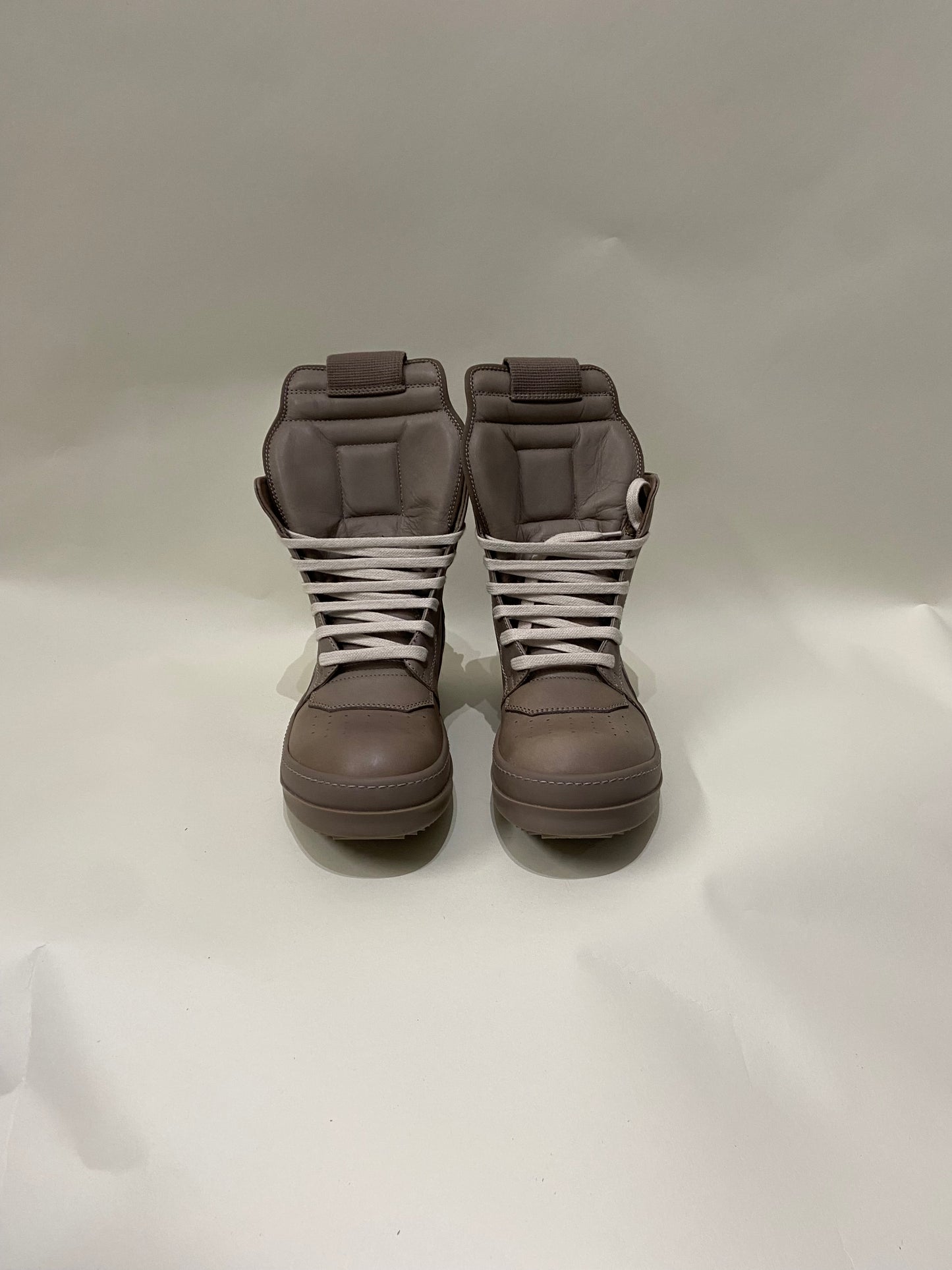 Rick Owens Taupe Leather Geobasket Sneakers 6 M / 7.5 W