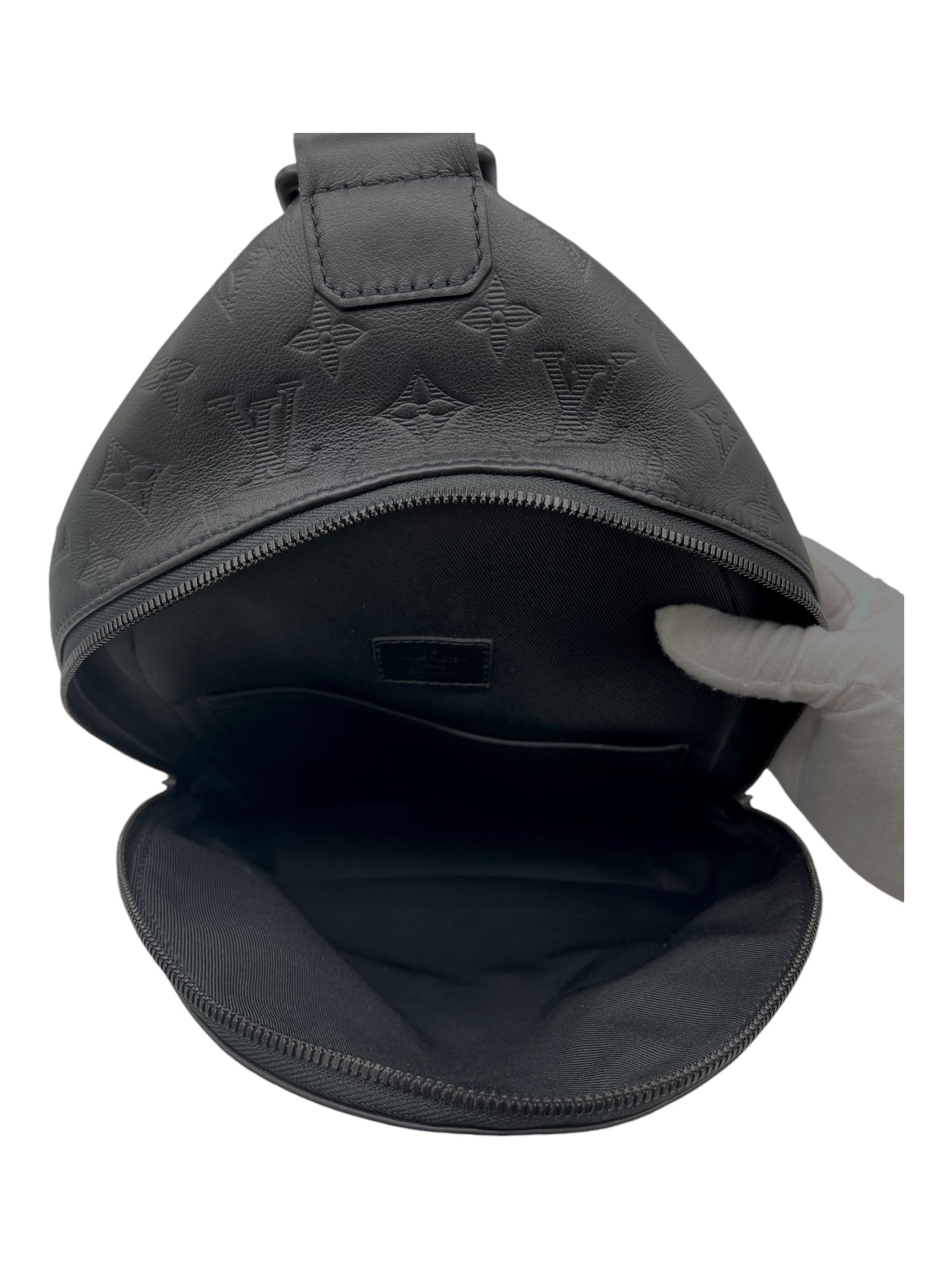 Louis Vuitton Black Leather Monogram Racer Sling Bag