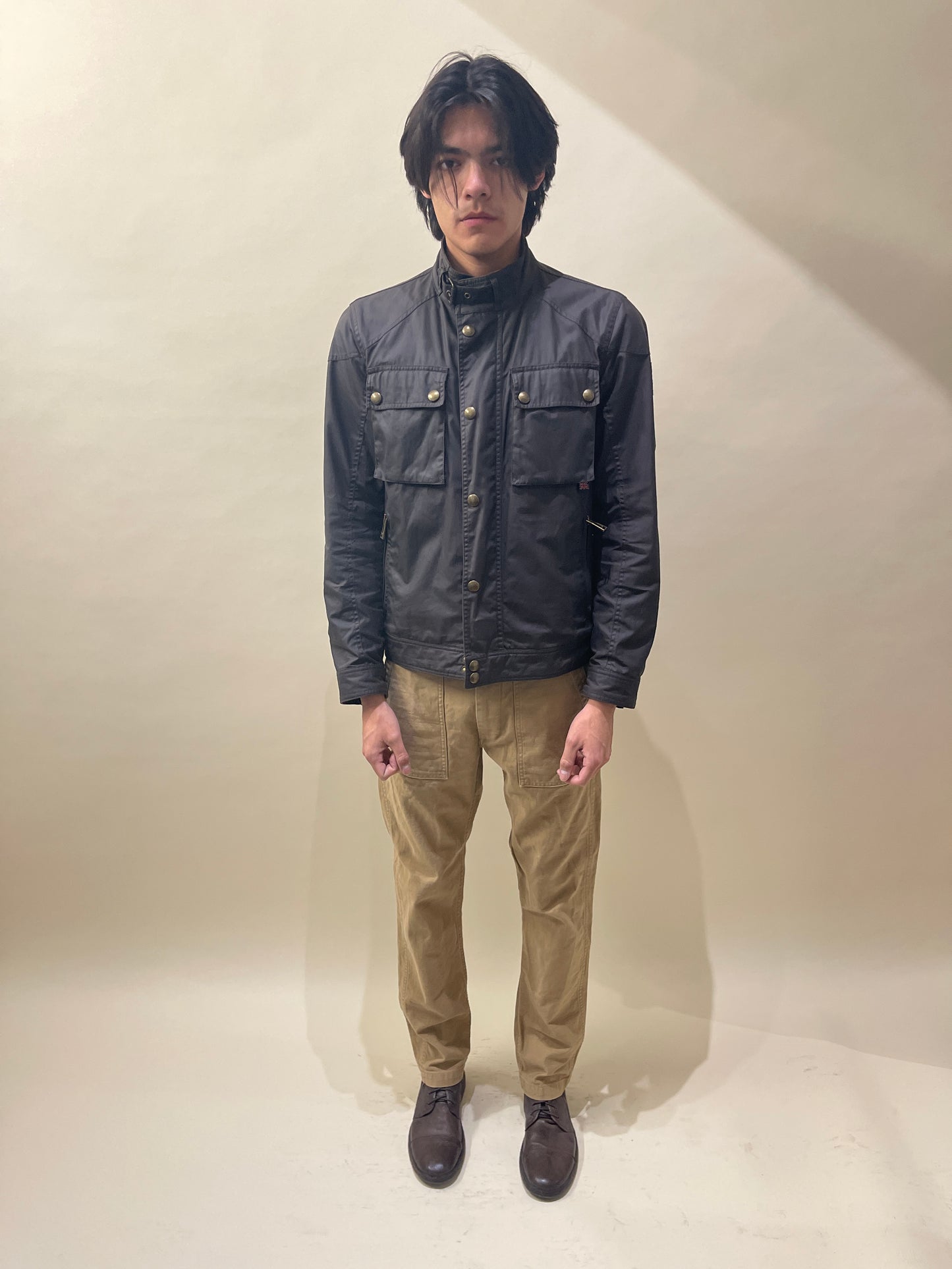 Belstaff Dark Brown Waxed Cotton Racemaster Jacket 40