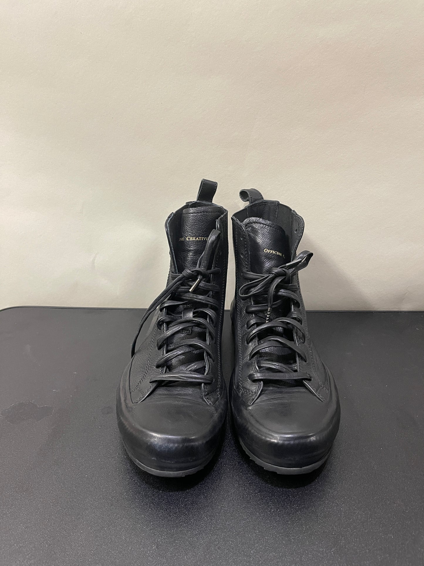 Officine Creative Black Leather Cap Toe Chelsea Sneakers 7 M / 8.5 W