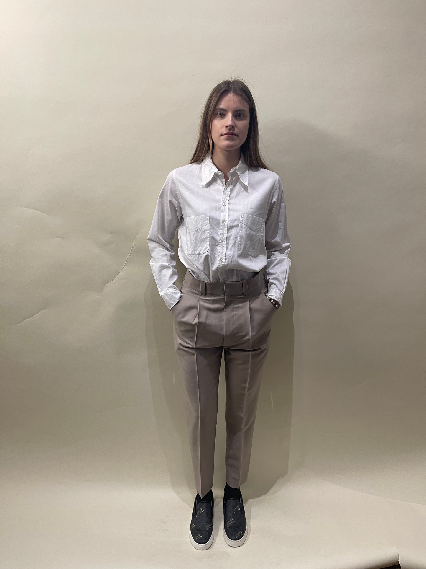 Fear Of God Dusty Beige Kid Mohair Straight Leg Trousers 32