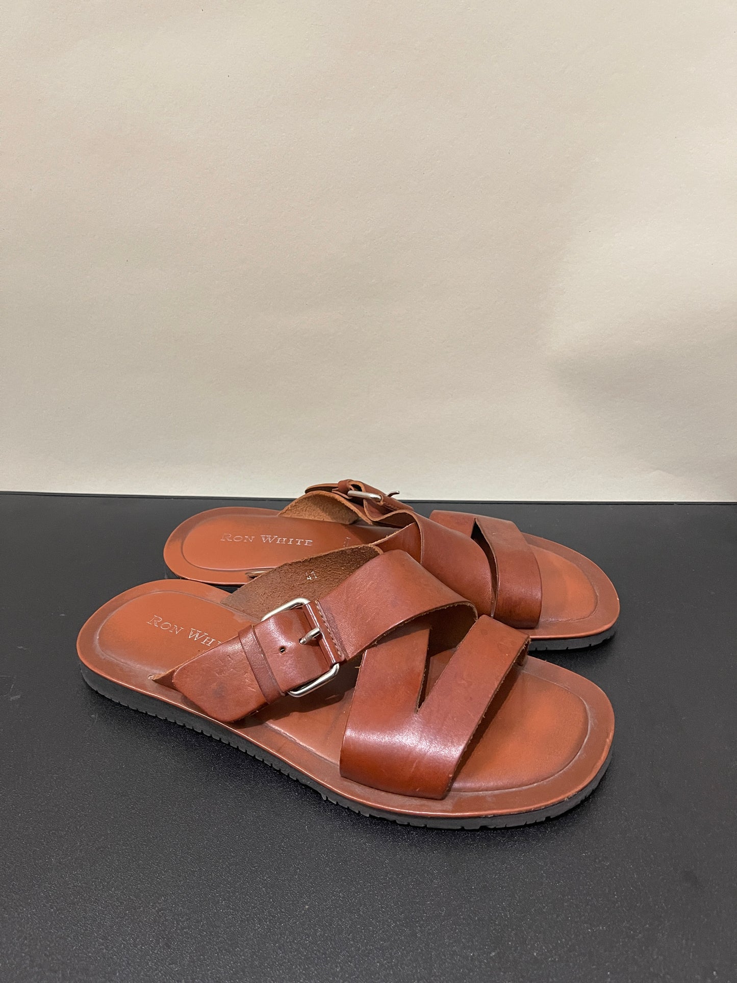 Ron White Cognac Leather Sandals 8 M / 9.5 W