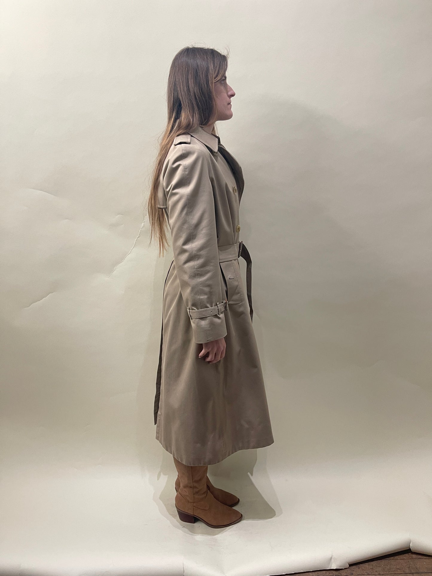 Burberrys' Tan Cotton Blend DB Trench Coat Medium - M