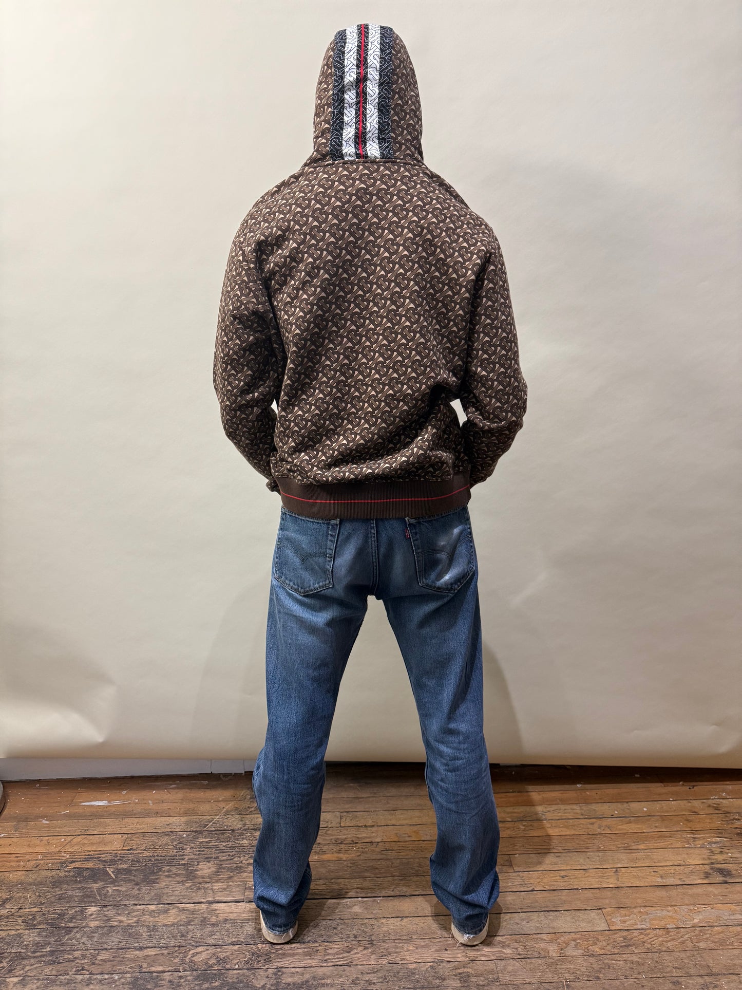 Burberry Brown & Multi Monogram Striped Hoodie Large - L
