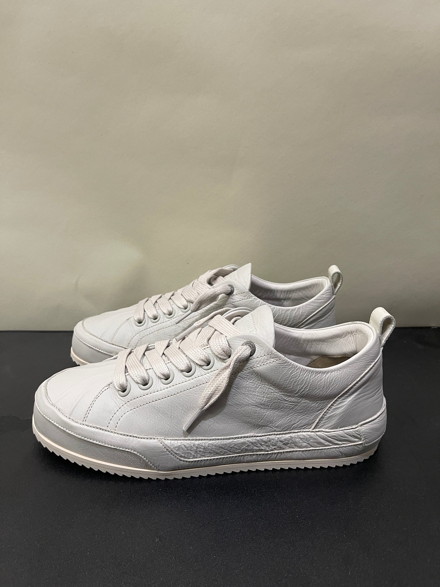 Represent Vintage White Crinkle Leather Alpha Wrap Sneakers 10.5 M / 12 W