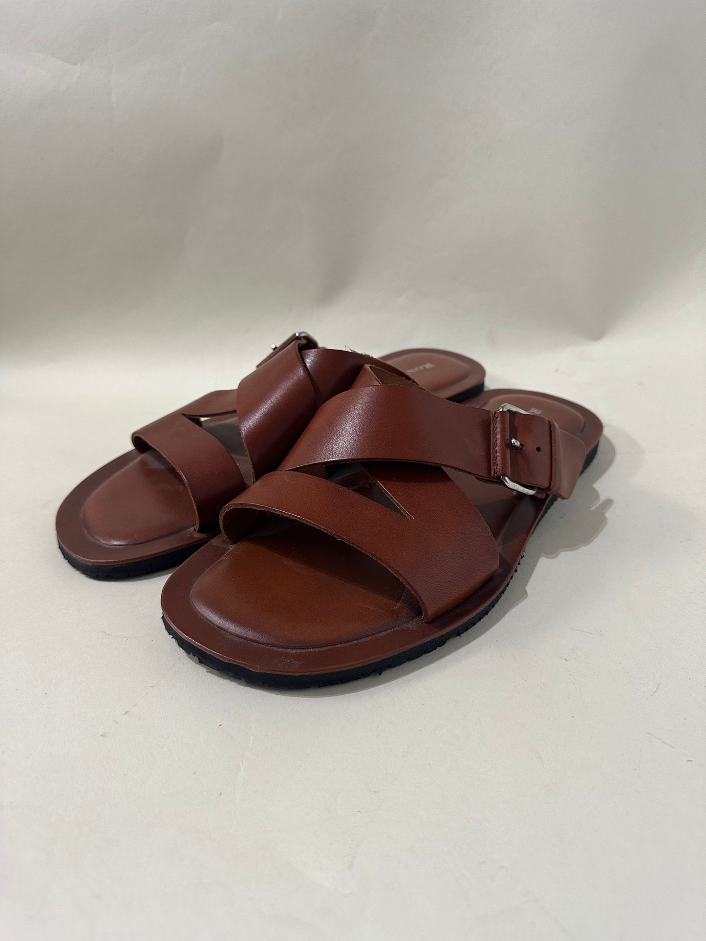Ron White Cognac Leather Sandals 12 M / 13.5 W