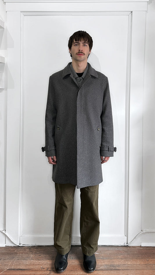 A.P.C. Dark Grey Wool Mid Length Overcoat Large