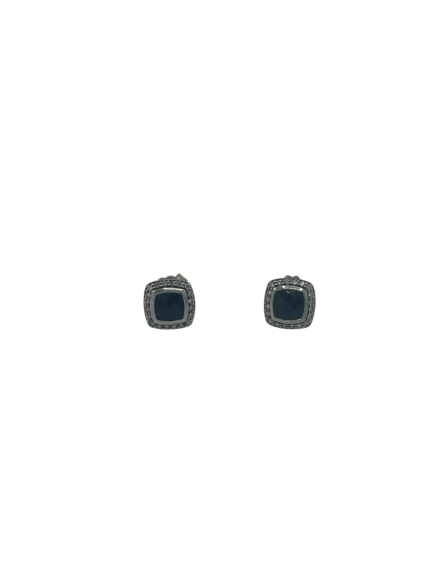 David Yurman Sterling Silver & Onyx Albion Stud Earrings