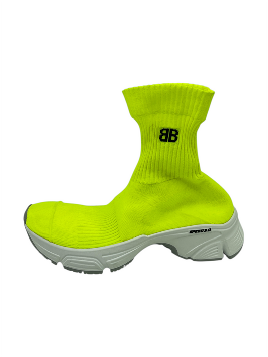 Balenciaga Neon Green Recycled Knit Speed 3.0 5.5 M / 7 W