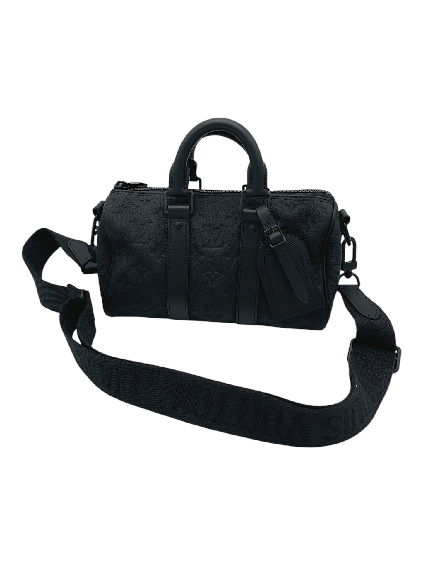 Louis Vuitton Black Leather Keepall Bandoulière 25 Bag