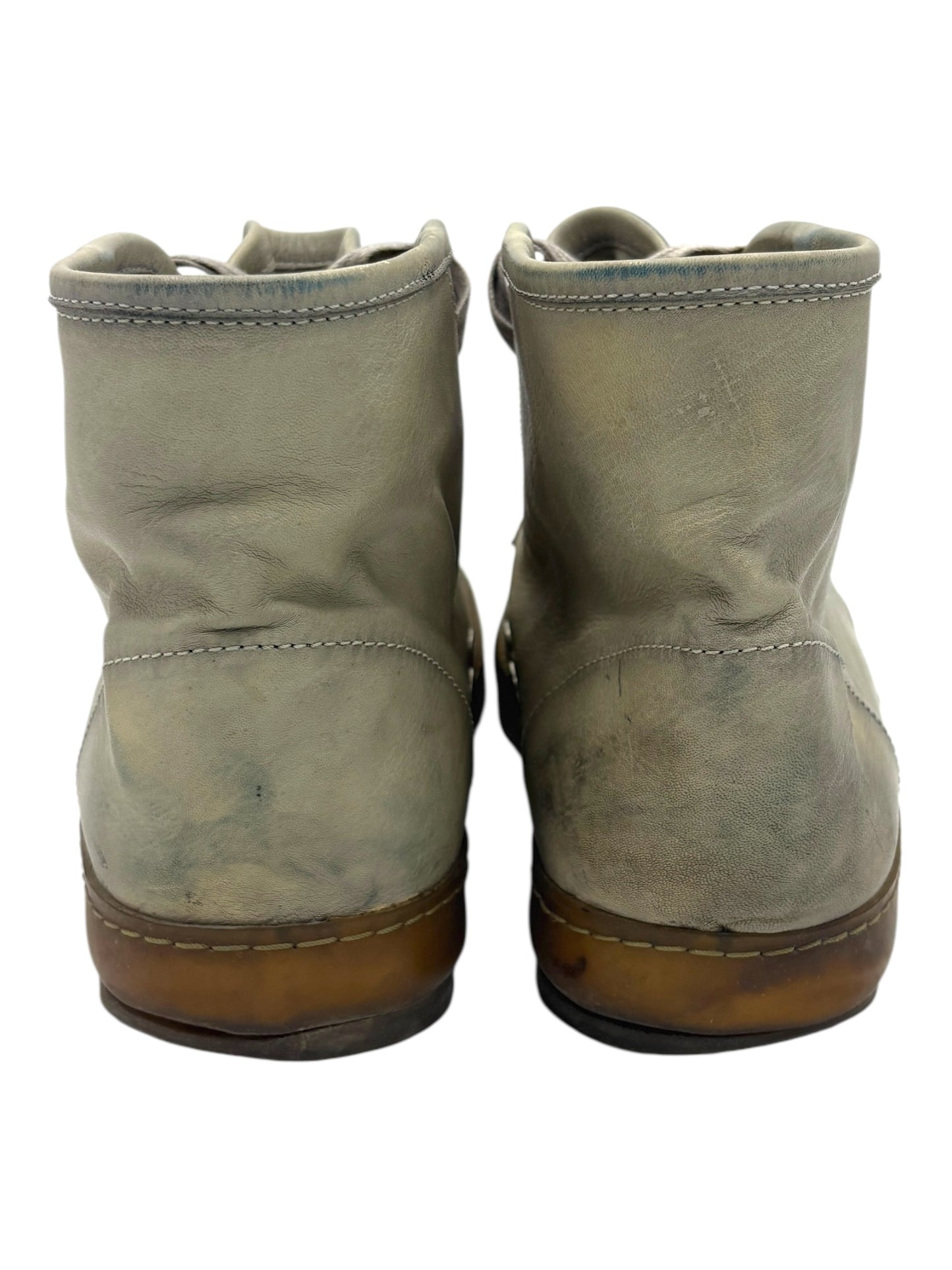 A Diciannoveventitre (A1923) Light Grey Kangaroo Leather High Top Sneakers EU 43
