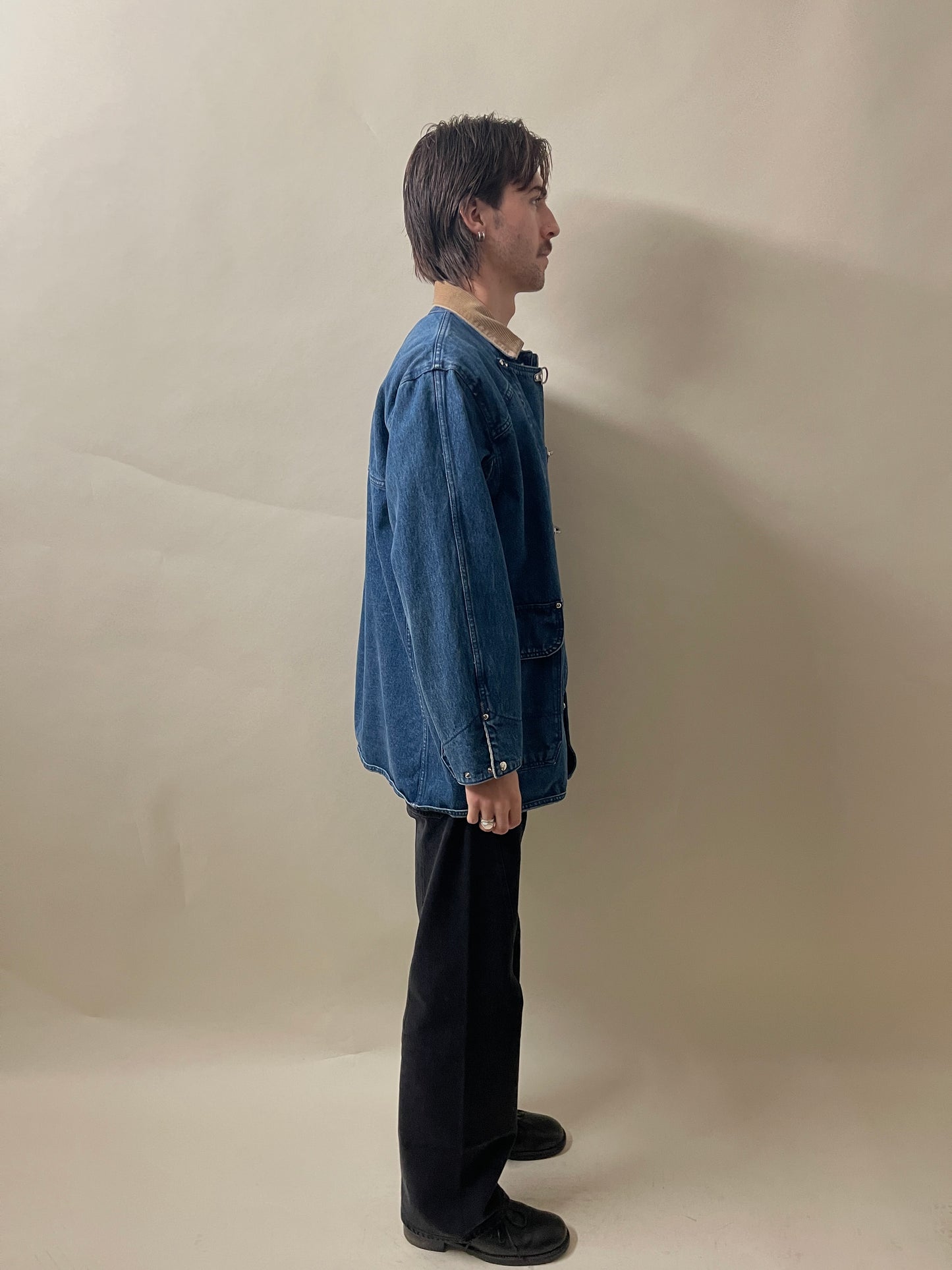 Polo Ralph Lauren Mid Blue Denim Fireman Clasp Jacket Small - S