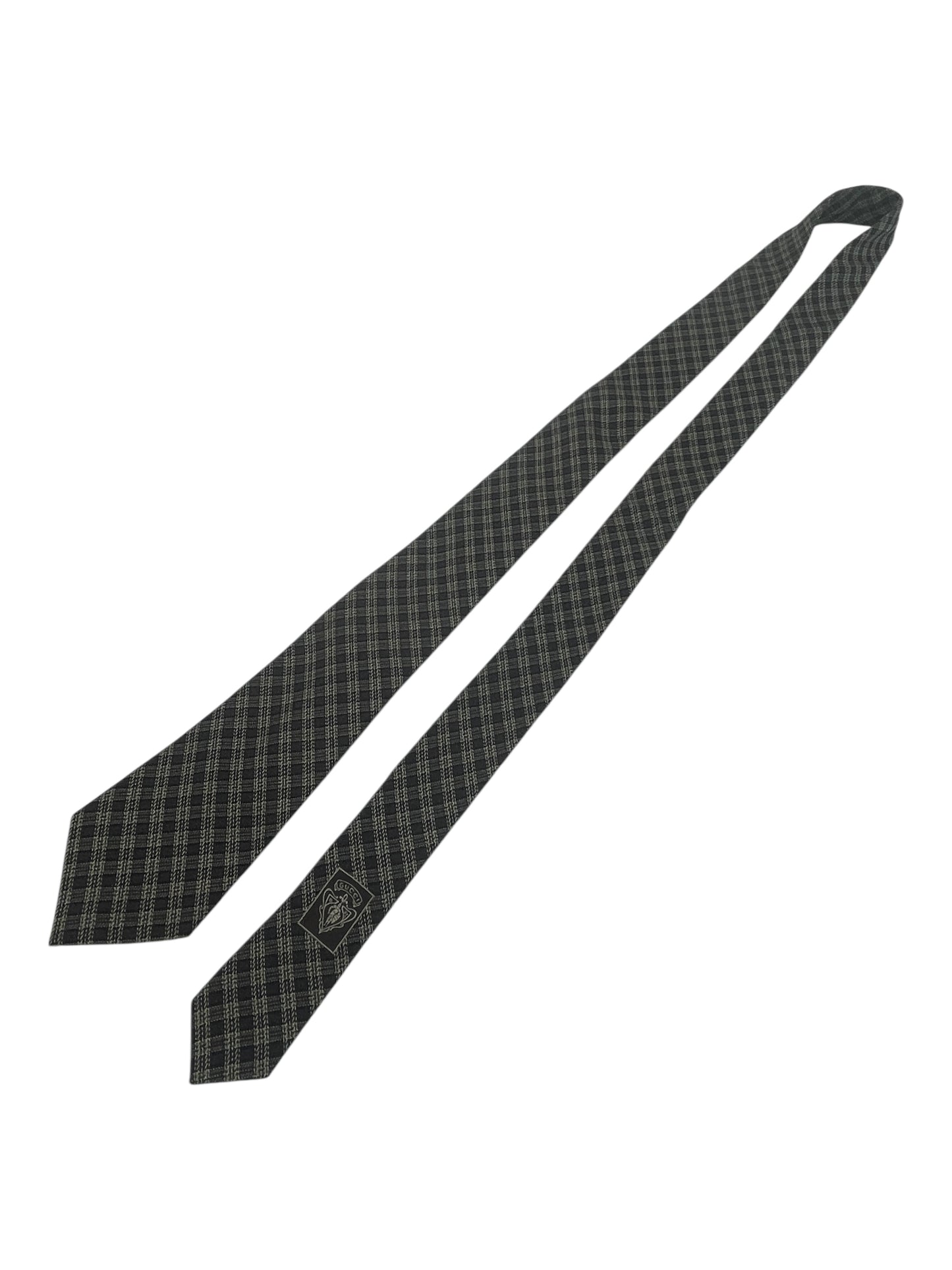 Gucci Black, Brown, & Yellow Plaid Silk Tie