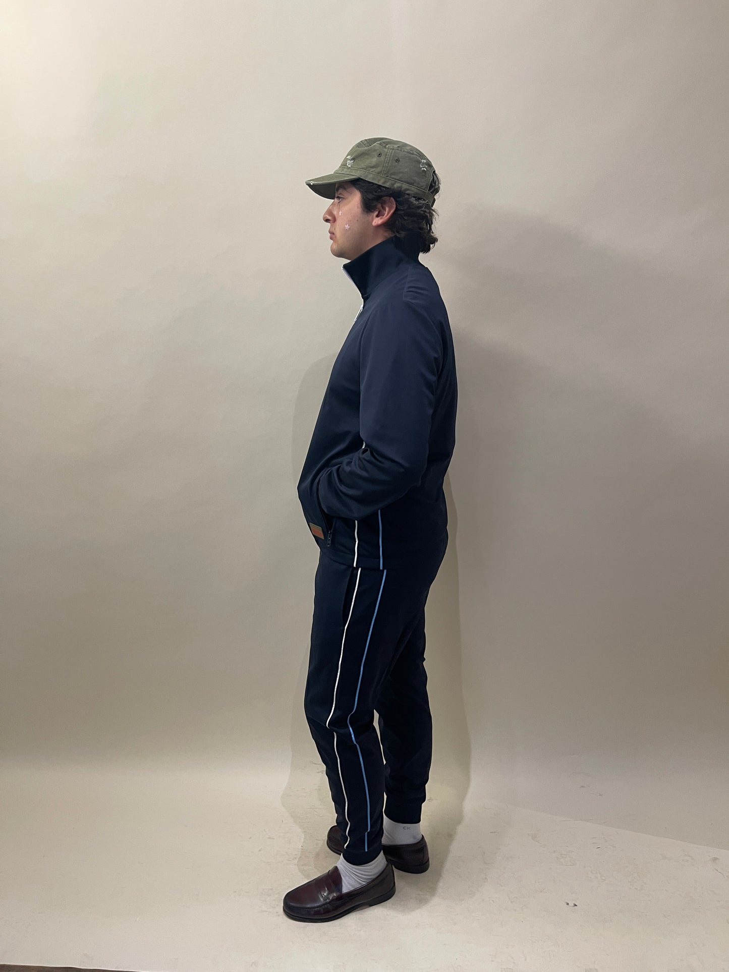 Prada Navy & Baby Blue Piped Track Jacket Extra Large - XL