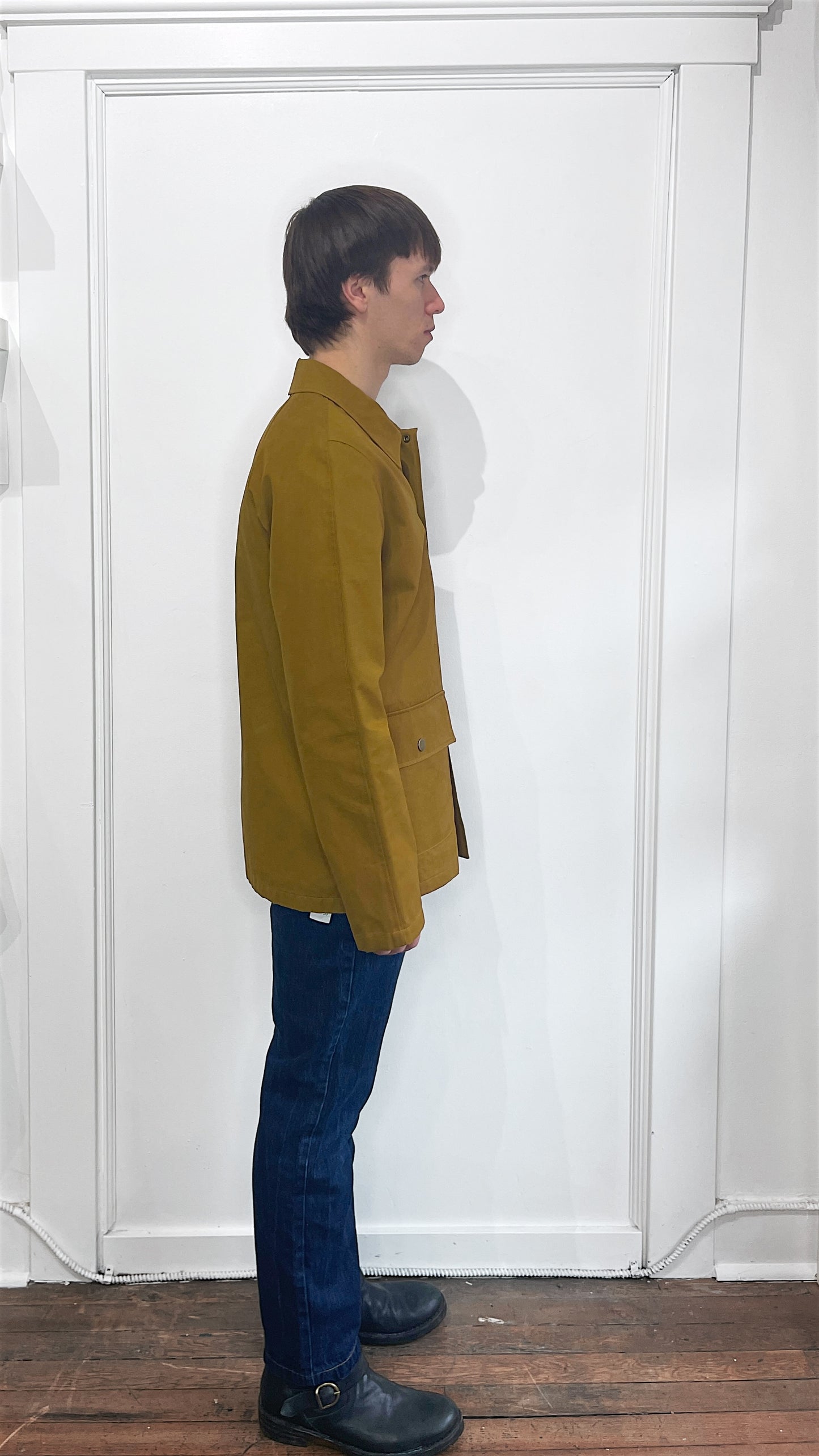 A.P.C. Mustard / Dark Tan Heavy Cotton Field Coat Small