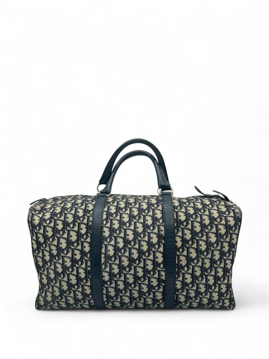Christian Dior Navy & Beige Monogram Boston Trotter Bag