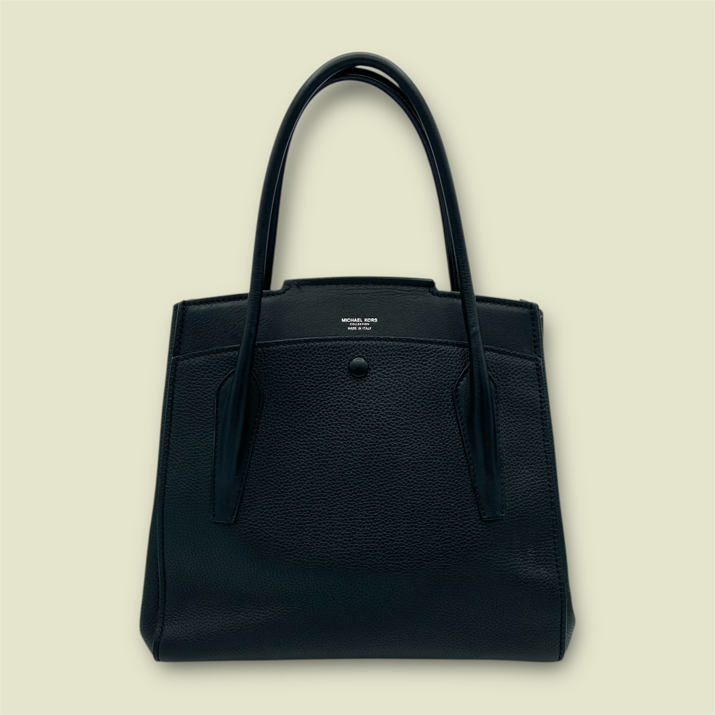 Michael Kors Collection Black Calfskin Leather Bancroft Handbag