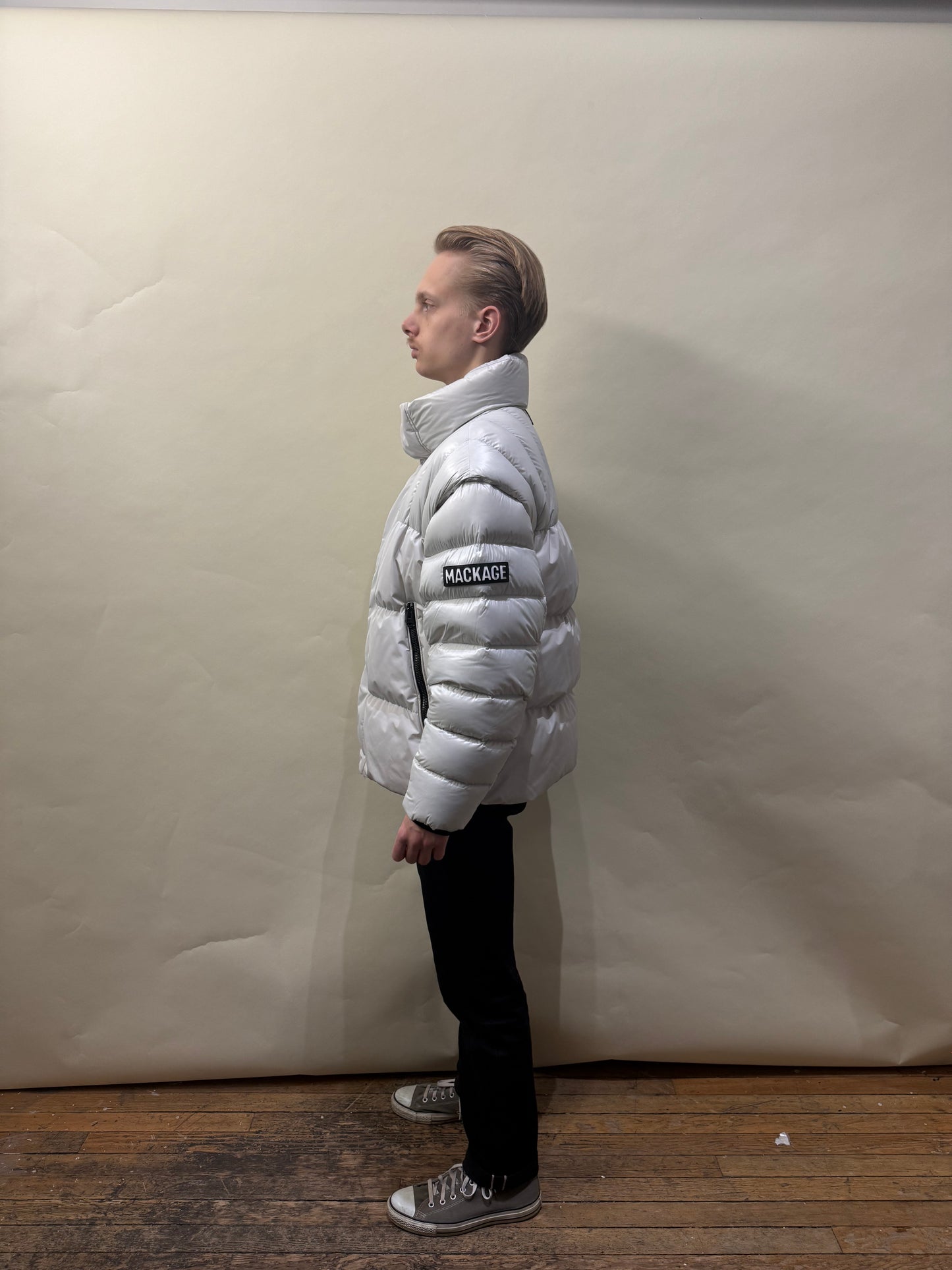 Mackage White Frederic 2-in-1 Convertible Down Coat Large - L