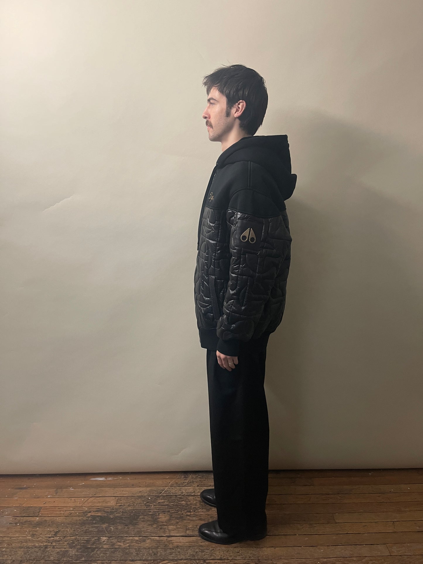 Moose Knuckles x Telfar Black Quilted Hoodie Large - L