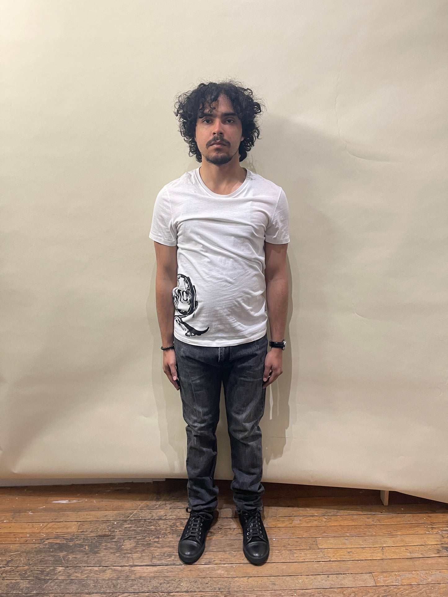 McQ Alexander McQueen White Off-Center Logo SS T-Shirt Small - S