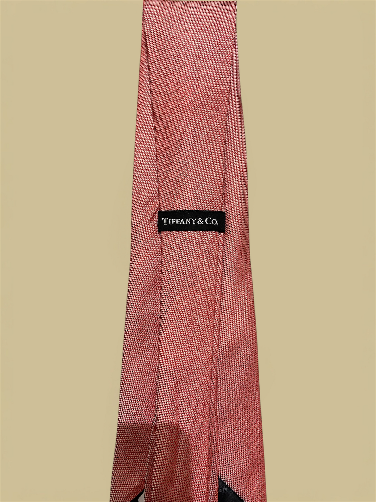 Tiffany & Co. Red/Salmon Birdseye Pattern Silk Tie