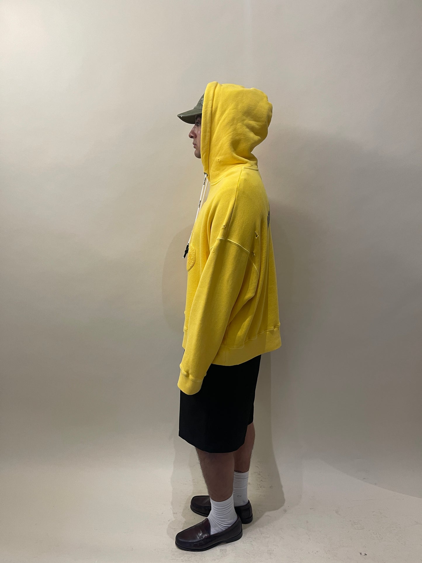 Palm Angels Yellow Chenille Teddy Patch Hoodie Extra Large - XL