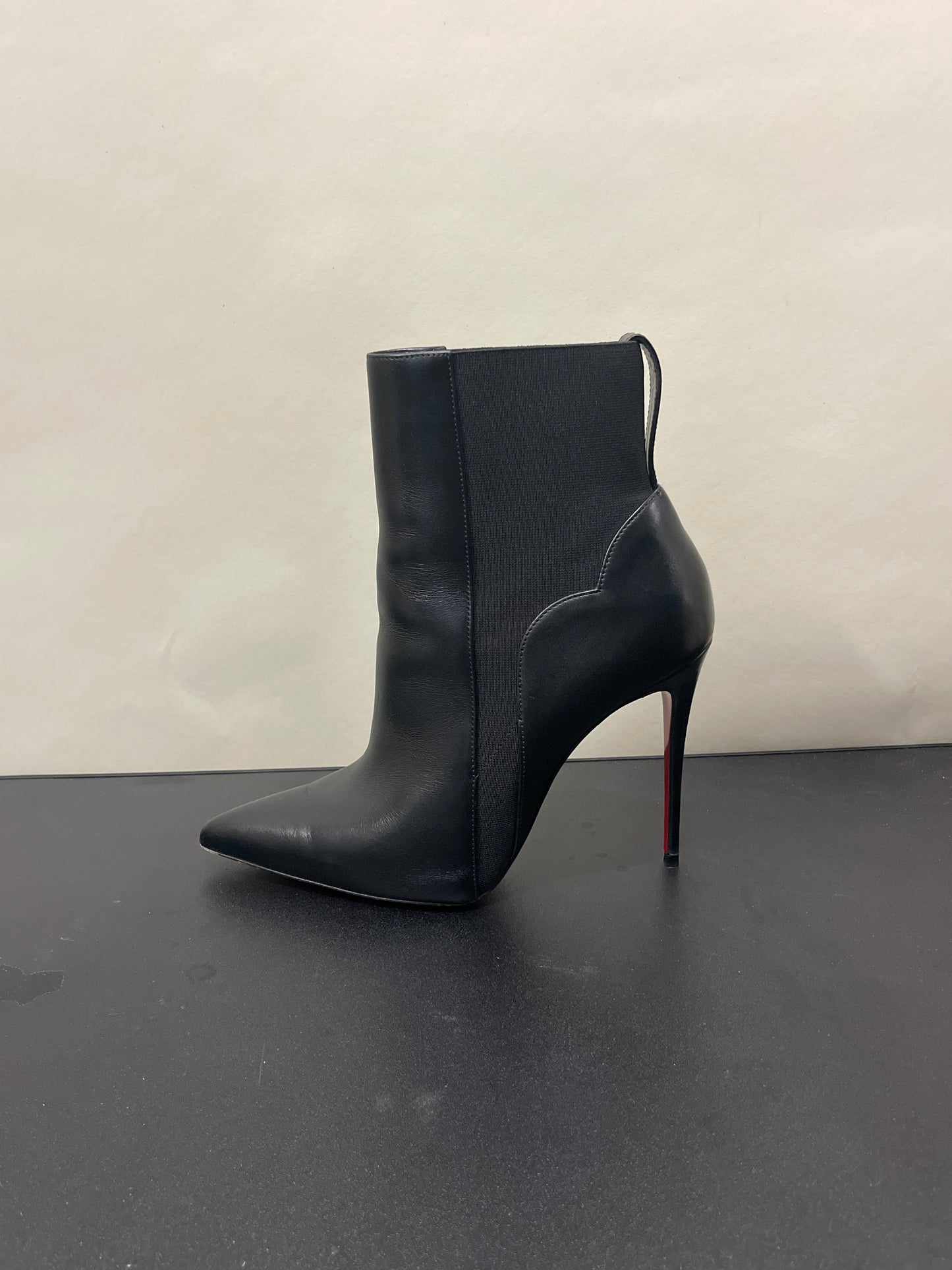 Christian Louboutin Black Leather Chick Booty 100 Ankle Boots 7.5 M / 9 W