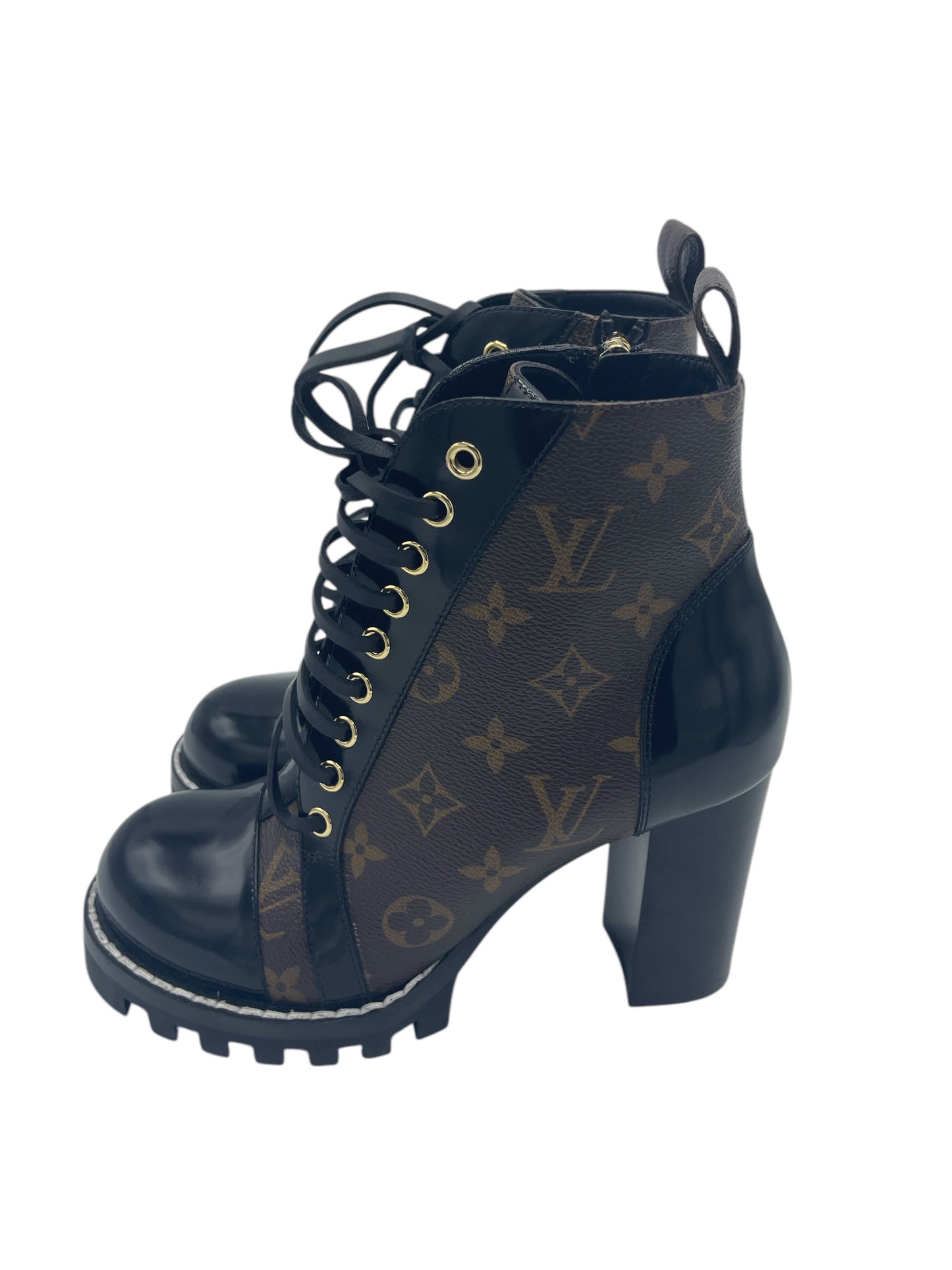 Louis Vuitton Black & Brown Monogram Star Trail Ankle Boots 5.5 M / 7 W