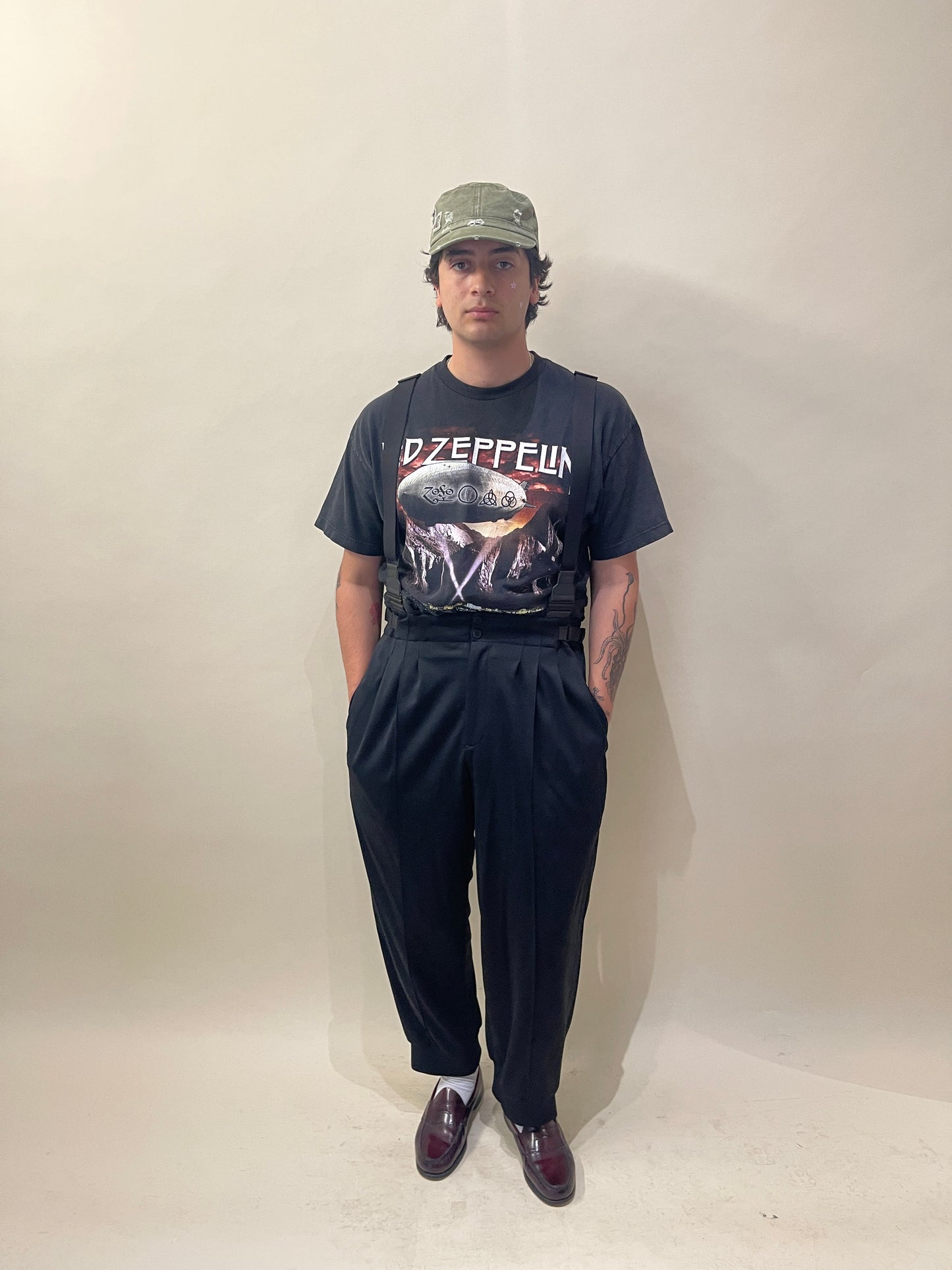 Y-3 Black Triple Pleated Suspender Track Pants Large - L