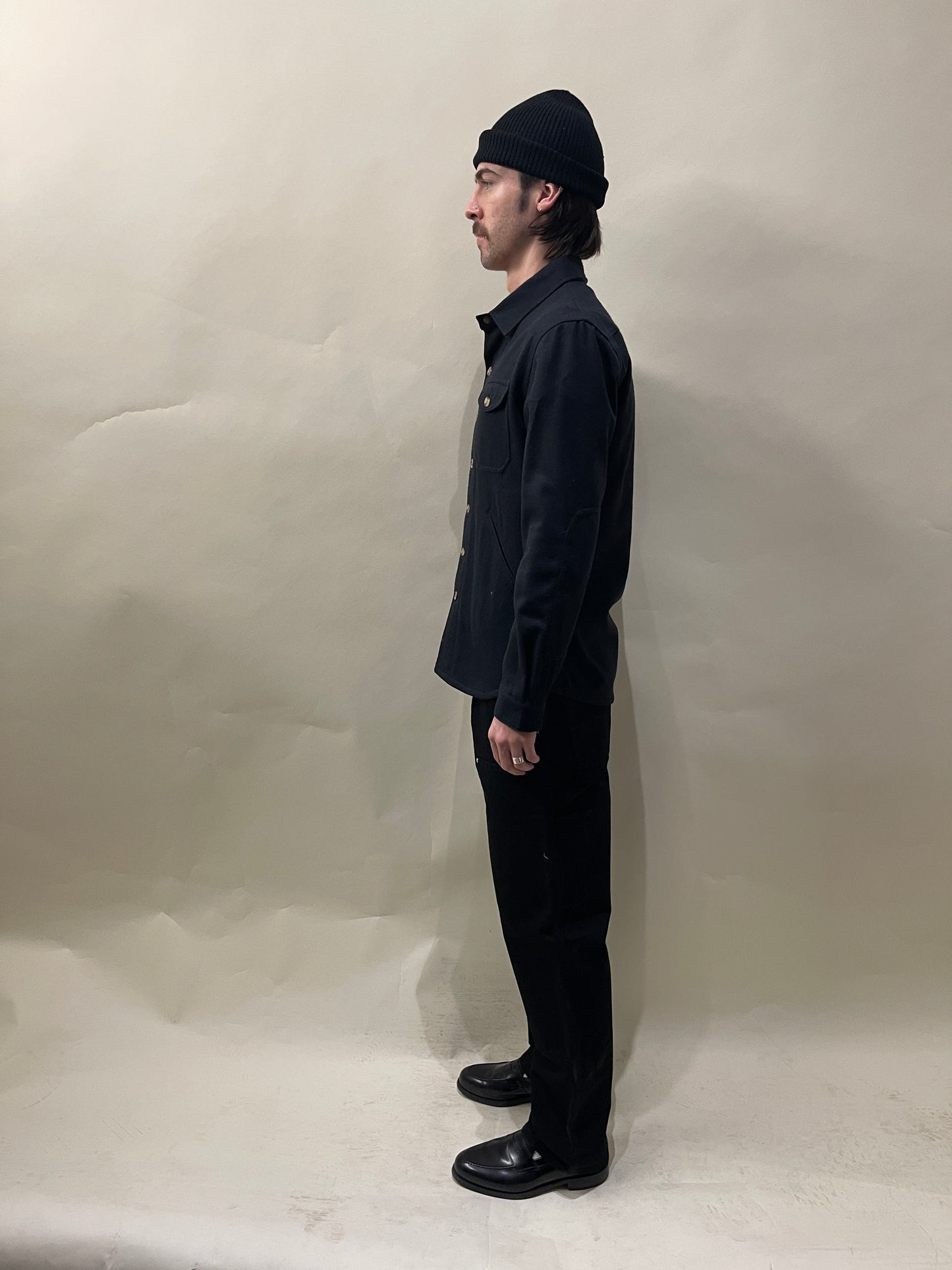 Dehen 1920 Black Wool Blend Crissman Overshirt Small - S