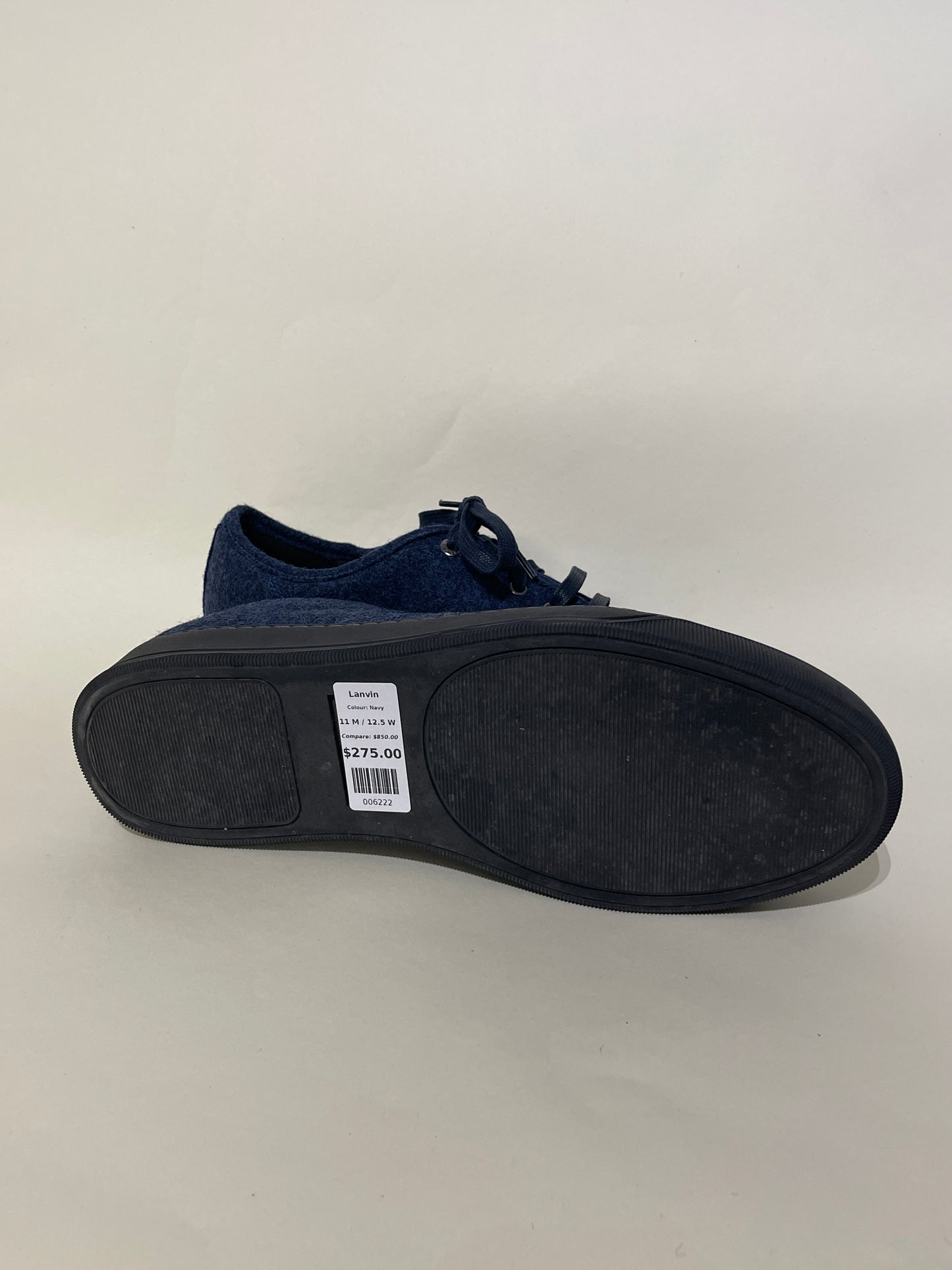 Lanvin Navy Blue Felted Wool DBB1 Sneakers 11 M / 12.5 W