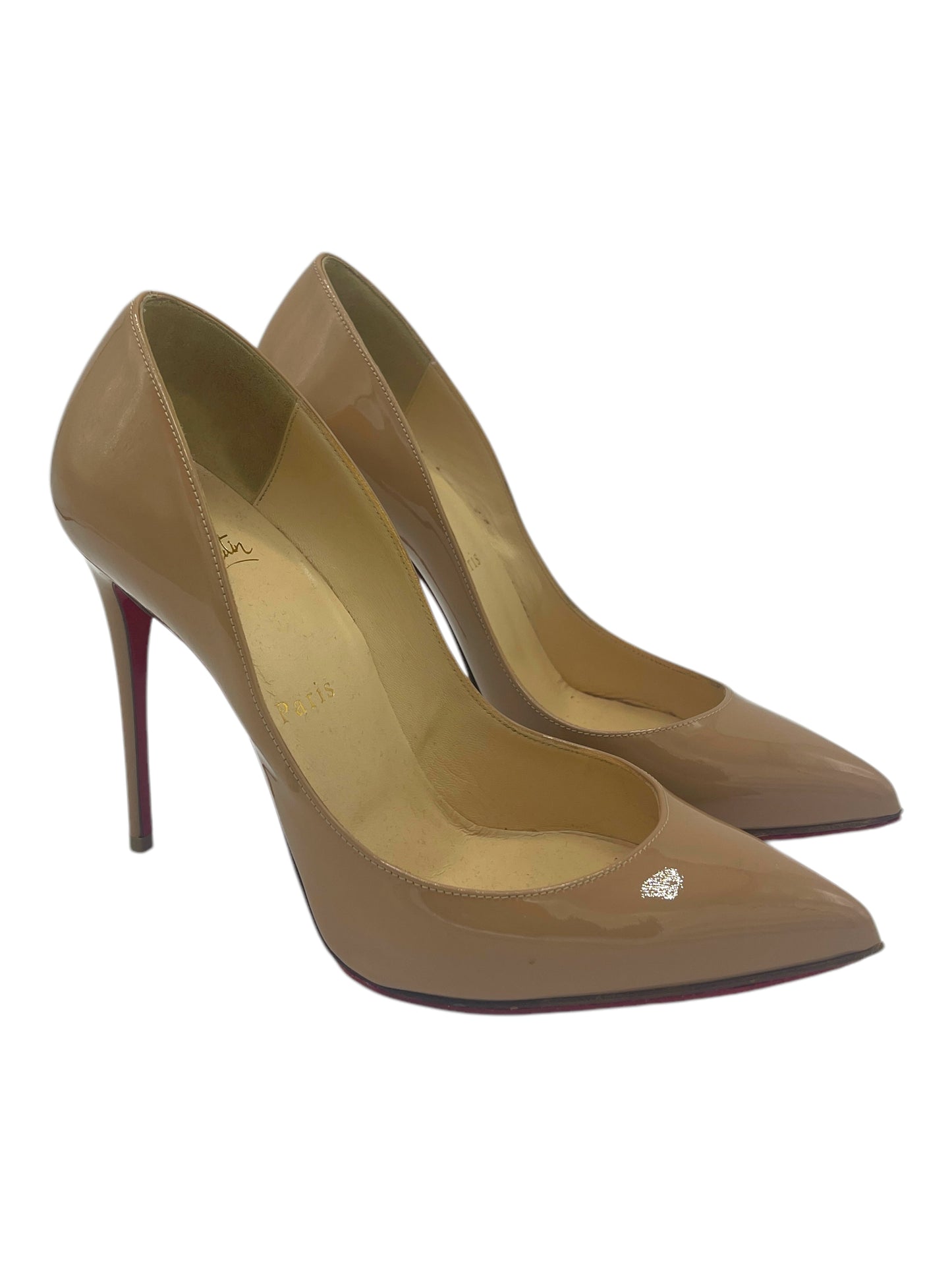 Christian Louboutin Beige Patent Leather Kate Pumps 7 M / 8.5 W