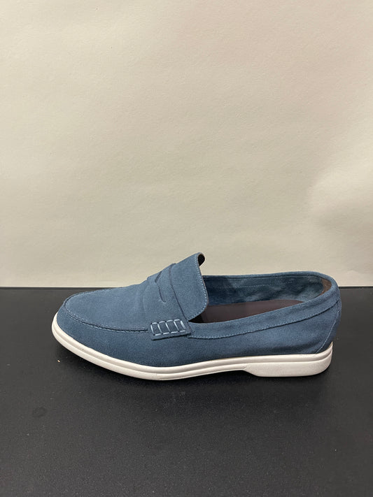 Canali Slate Blue Suede Casual Penny Loafers 8 M / 9.5 W