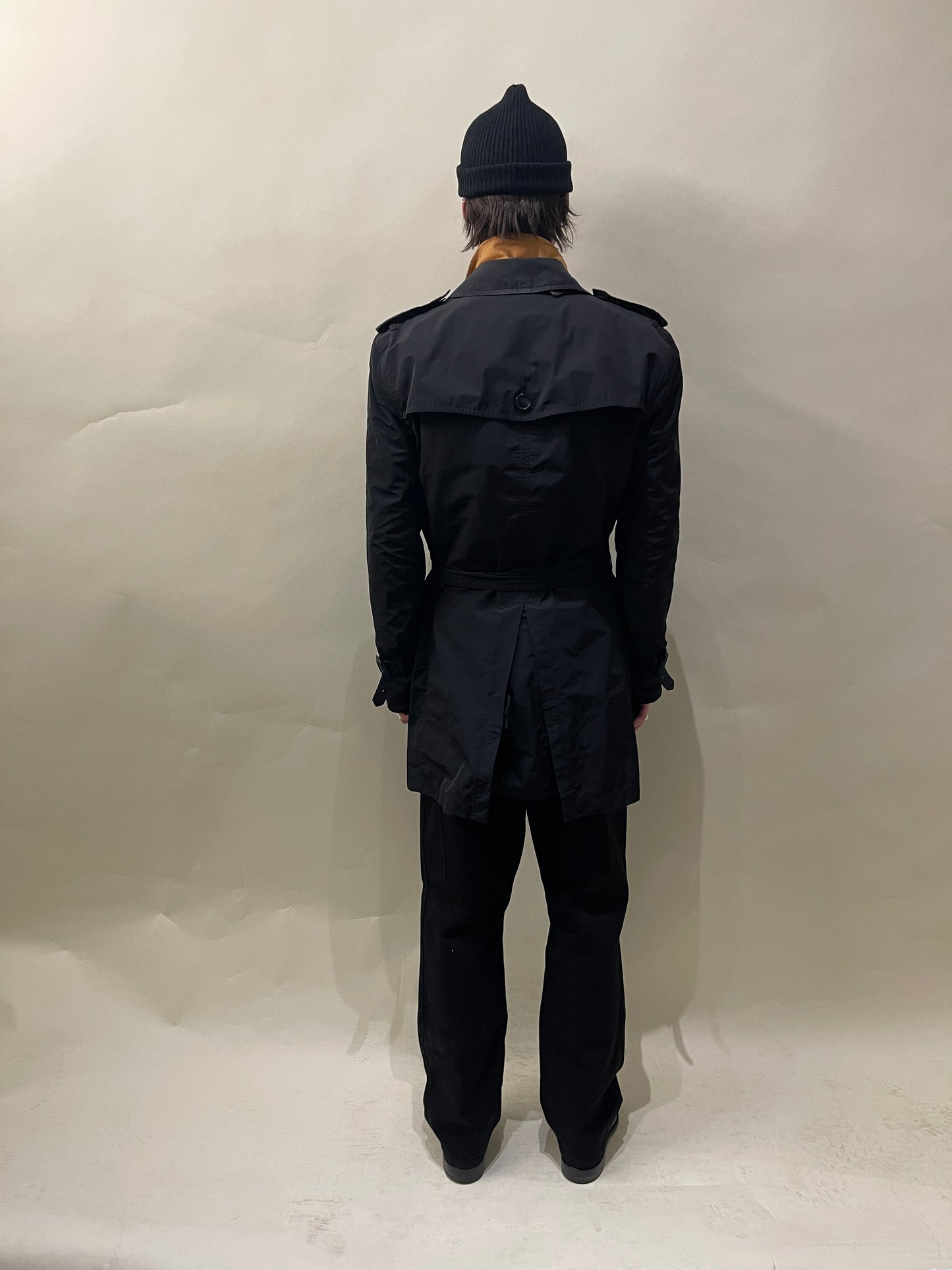 Burberry Brit Black Nylon Unlined Trench Coat Large - L
