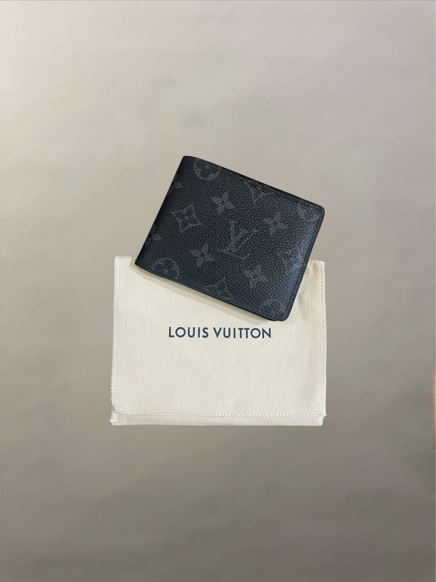 Louis Vuitton Black & Grey Coated Canvas Monogram Bifold Wallet