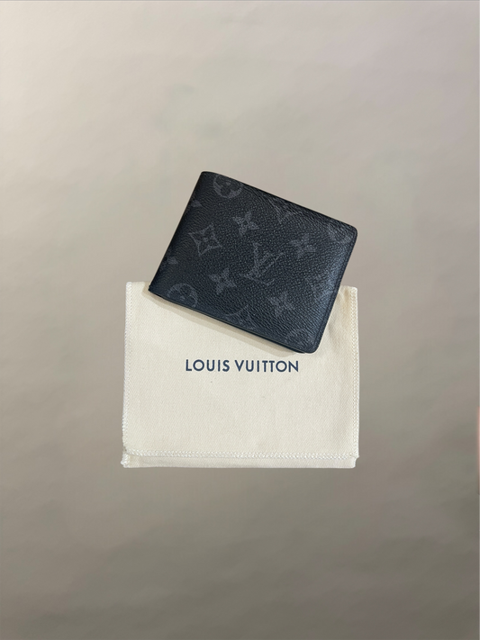 Louis Vuitton Black & Grey Coated Canvas Monogram Bifold Wallet