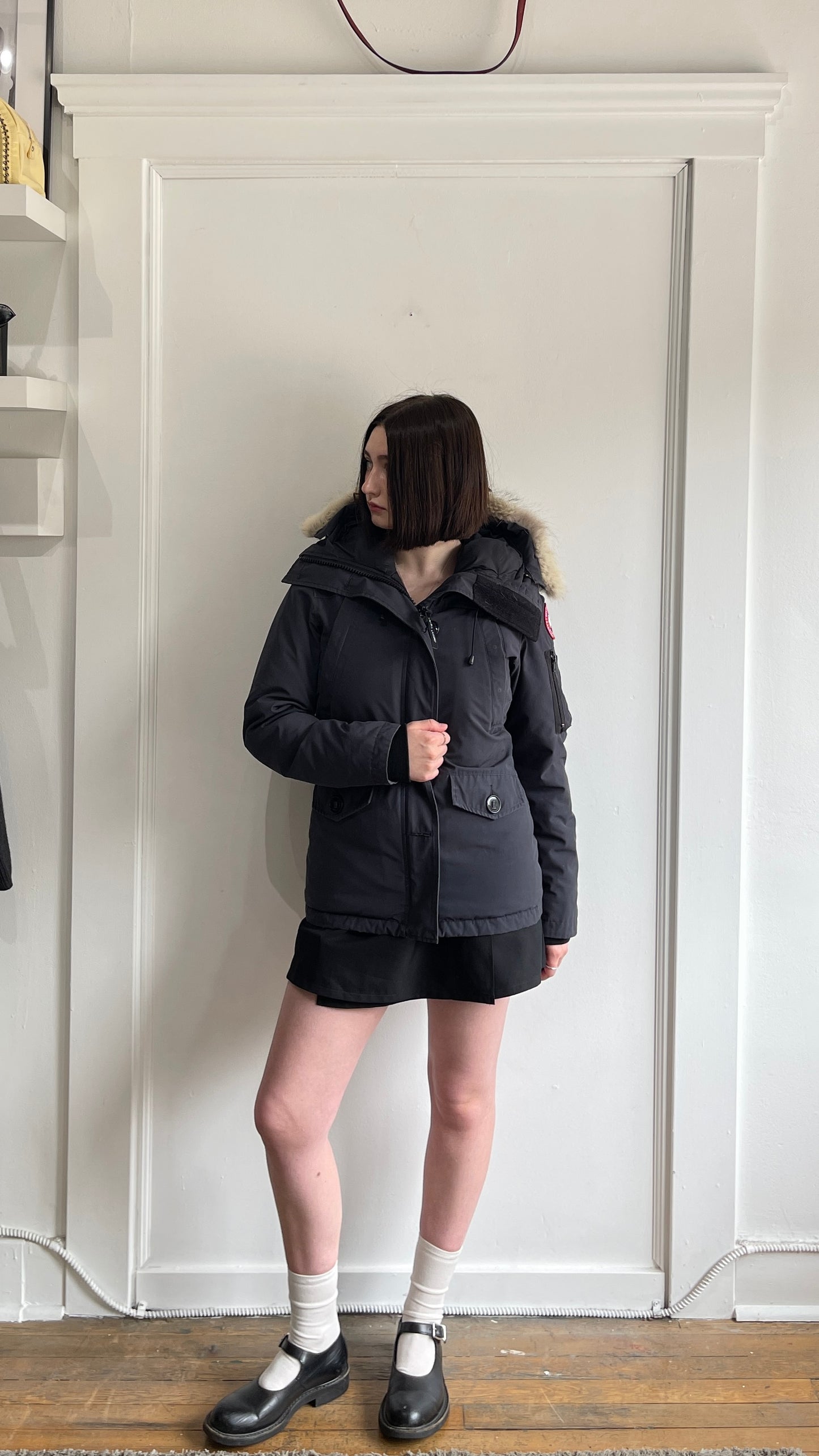 Canada Goose Dark Grey Down Filled Short Parka Small - S