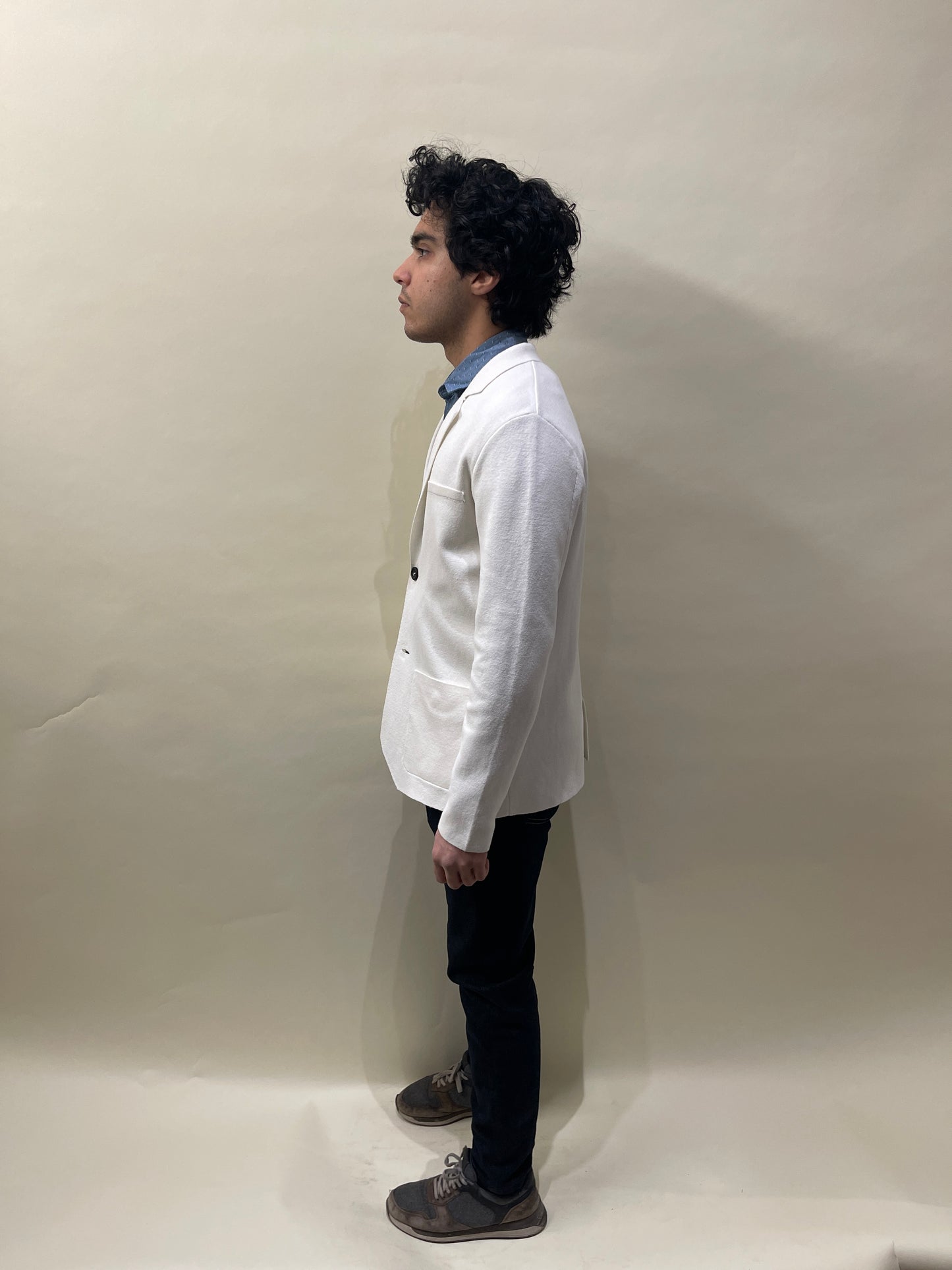 Paul James White Cotton Linen Swacket Medium - M