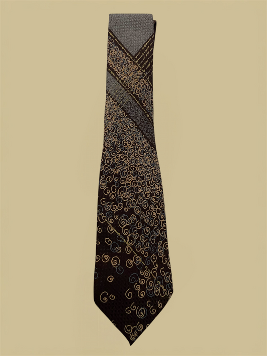Christian Dior Brown Geo Printed Tie