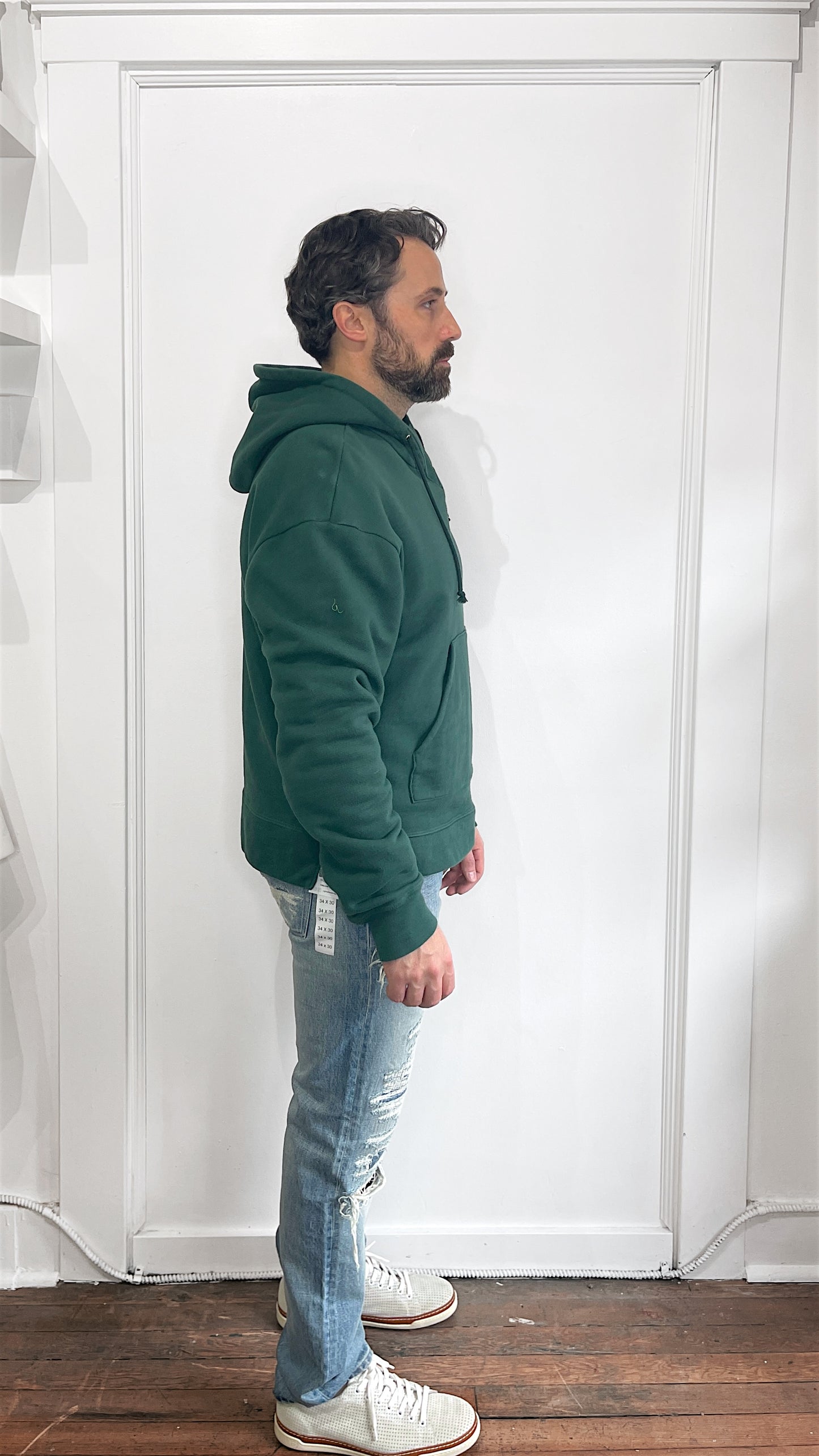 John Elliott Forest Green Plain Hoodie Extra Large