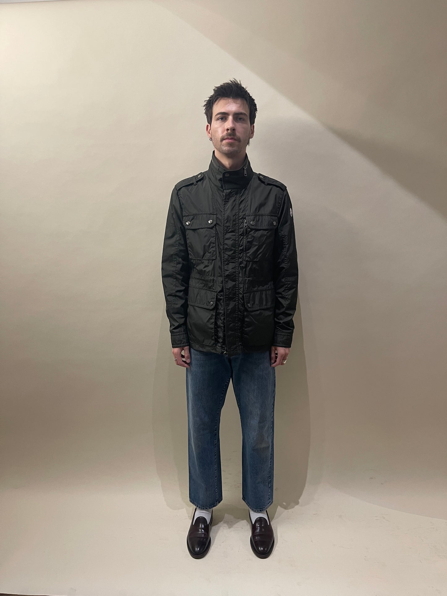Moncler Dark Green Nylon Cristian Field Jacket 3 Large - L