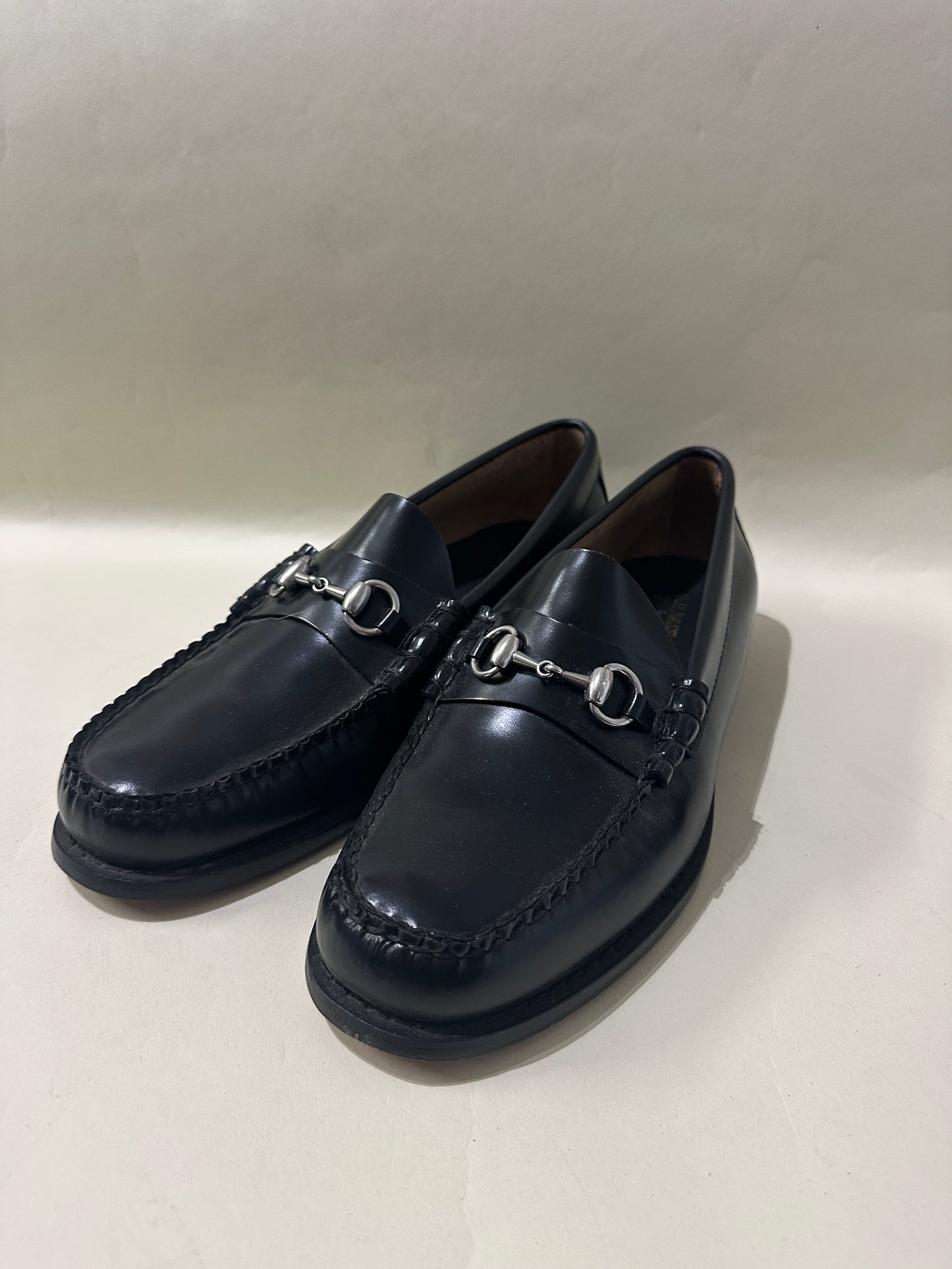 G.H. Bass Black Leather Horsebit Loafers 10.5 M / 12 W