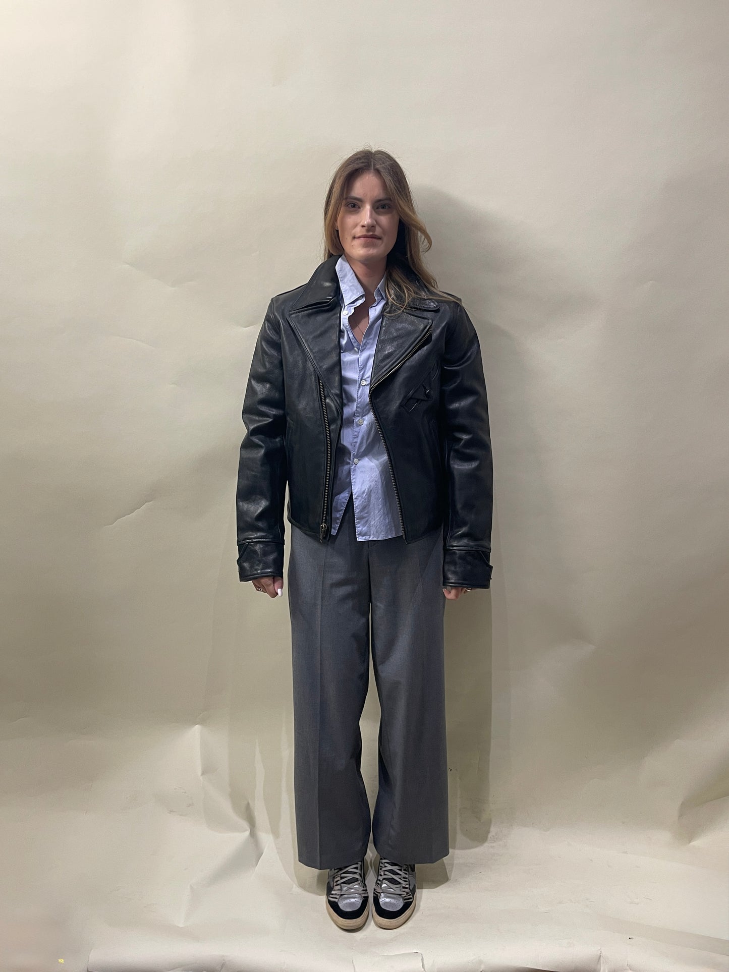 Gilded Age NYC Black Leather Motorcycle Jacket Small - S