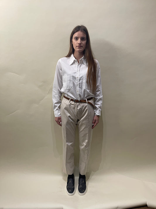 Prada Light Beige Straight Fit Lightweight Chino Pants 34